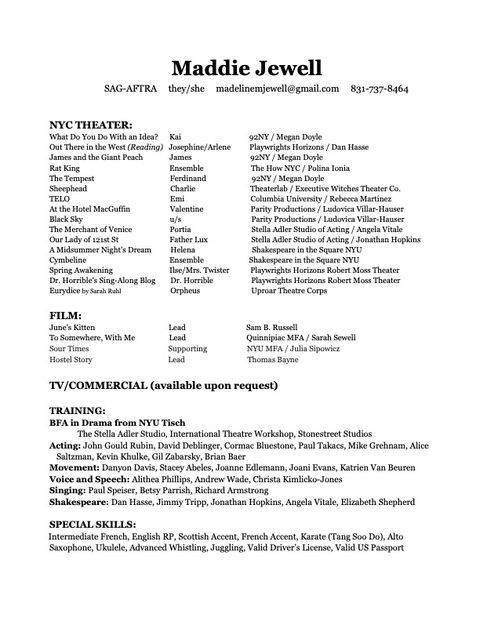 Maddie Jewell resume